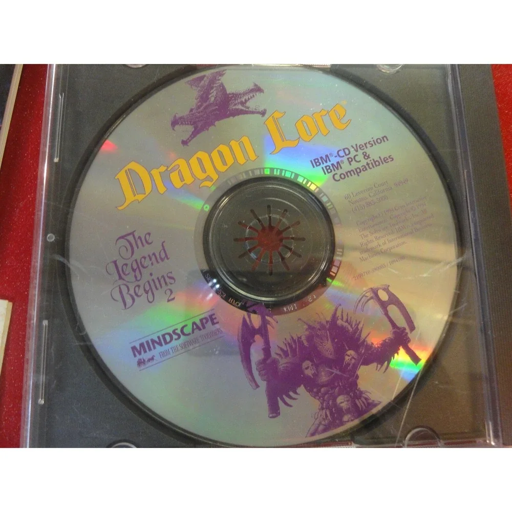 Dragon Lore Vintage PC game Mindscape The legend begins 2 disc & users manual